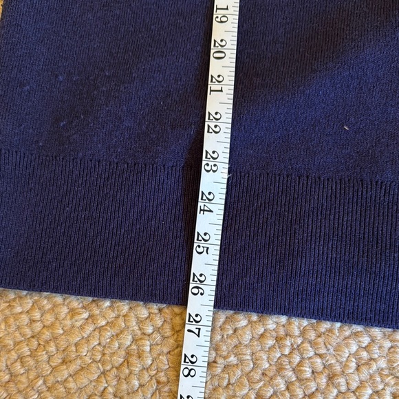 Womans Nordstrom Large Navy Turtleneck Sweater- Cashmere/Cotton Blend - Picture 7 of 7